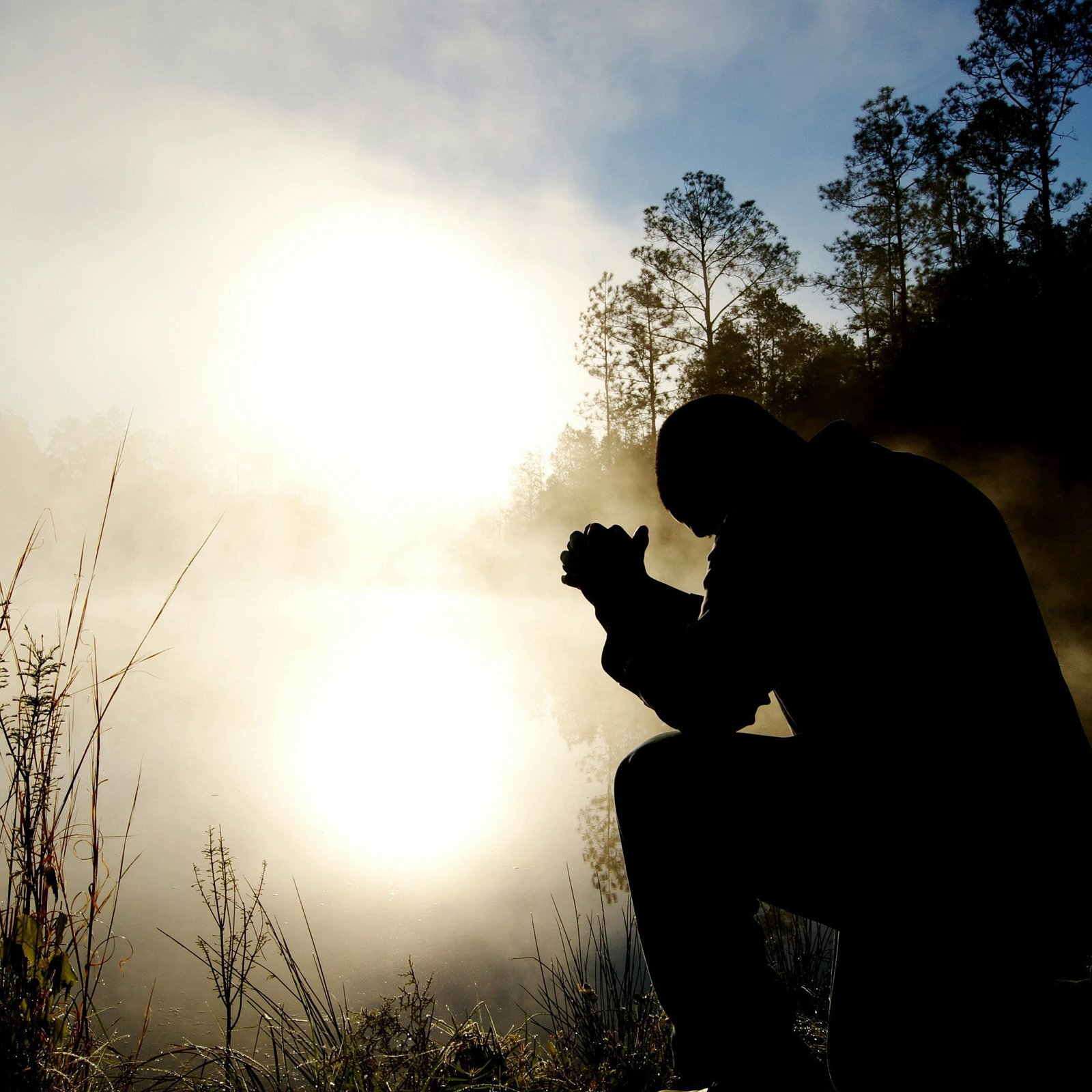 Praying Near Pond